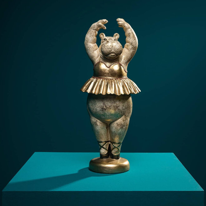 Decoratiefiguur Hippo Ballarina H46cm
