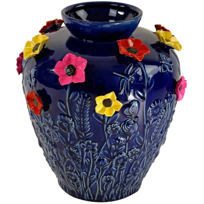 Vaas Primavera, blauw H37cm