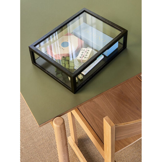 Eiken Houten Vitrine Box zwart B40cm