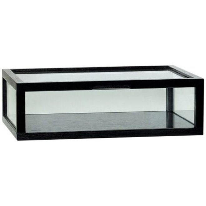 Eiken Houten Vitrine Box zwart B40cm