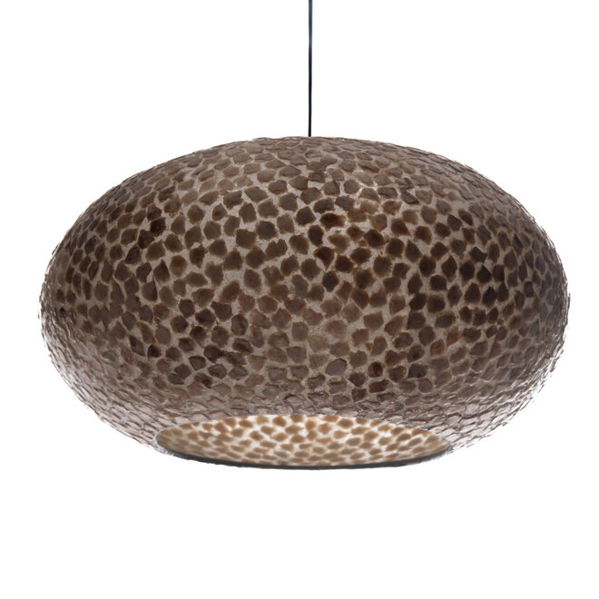 Villaflor schelpenlamp - Wangi Gold - hanglamp - open UFO - Ø 40 cm