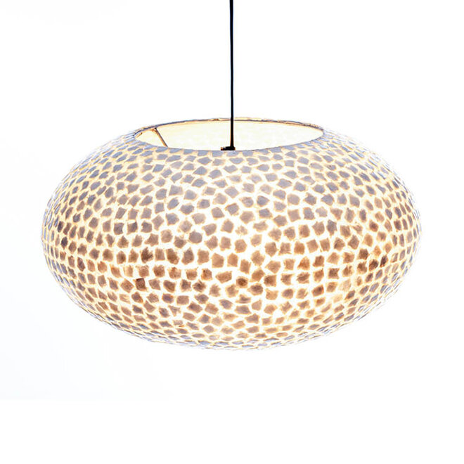 Villaflor schelpenlamp - Wangi White - hanglamp - open UFO - Ø 40 cm