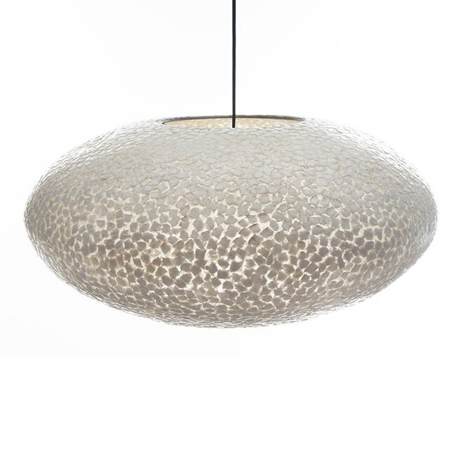 Villaflor schelpenlamp - Wangi White - hanglamp - open UFO - Ø 60 cm