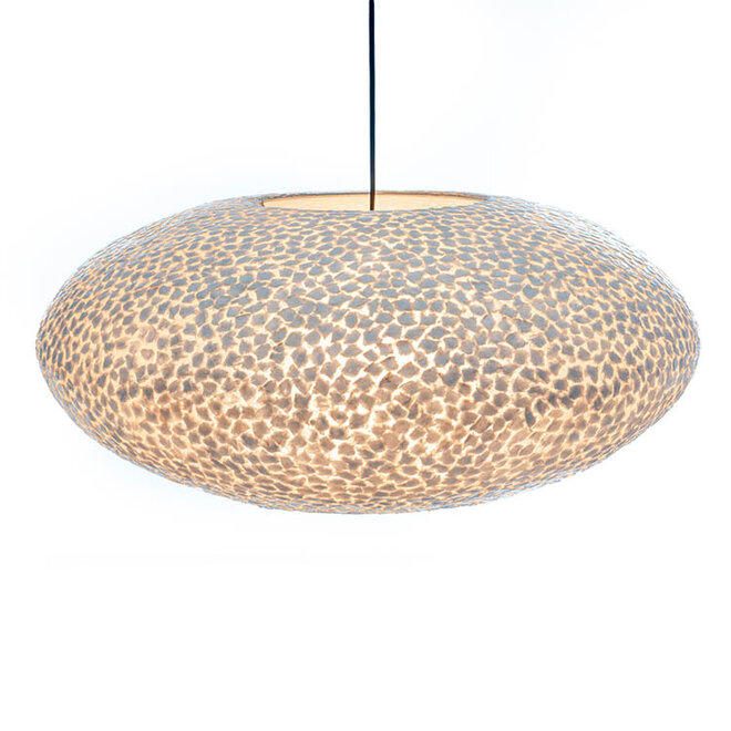 Villaflor schelpenlamp - Wangi White - hanglamp - open UFO - Ø 60 cm