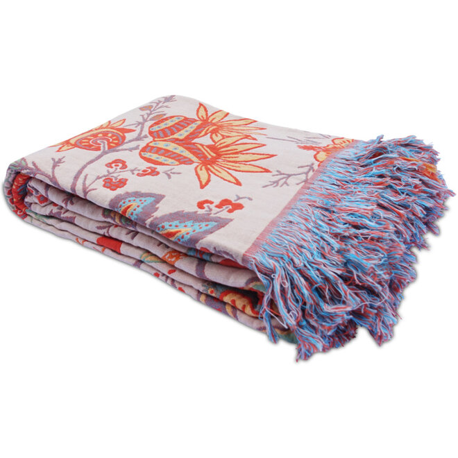 Plaid Mandala Orange Flower 150x200 cm