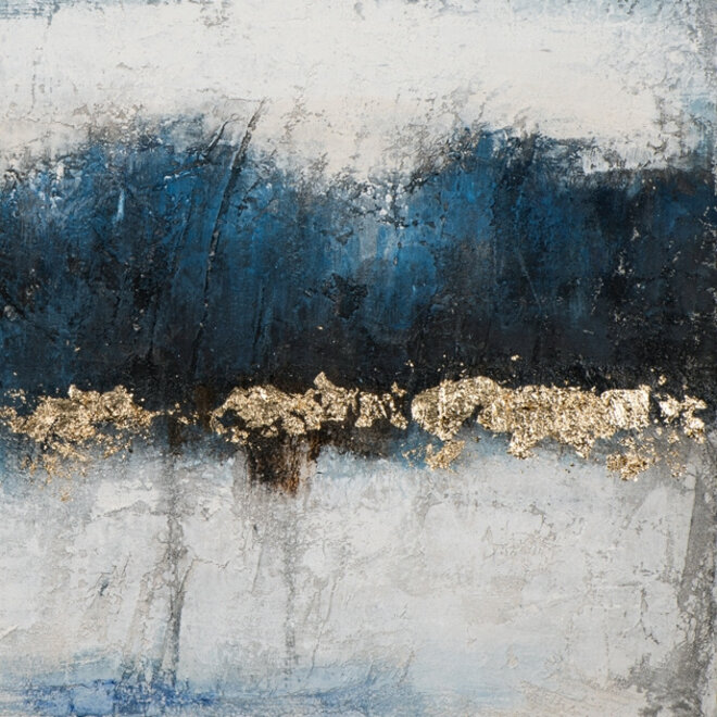 Canvas schilderij Darkblue and Gold 70x70