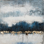 Canvas schilderij Darkblue and Gold 70x70