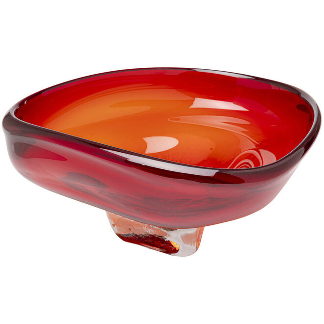 Glazen Schaal Salute rood Ø34cm