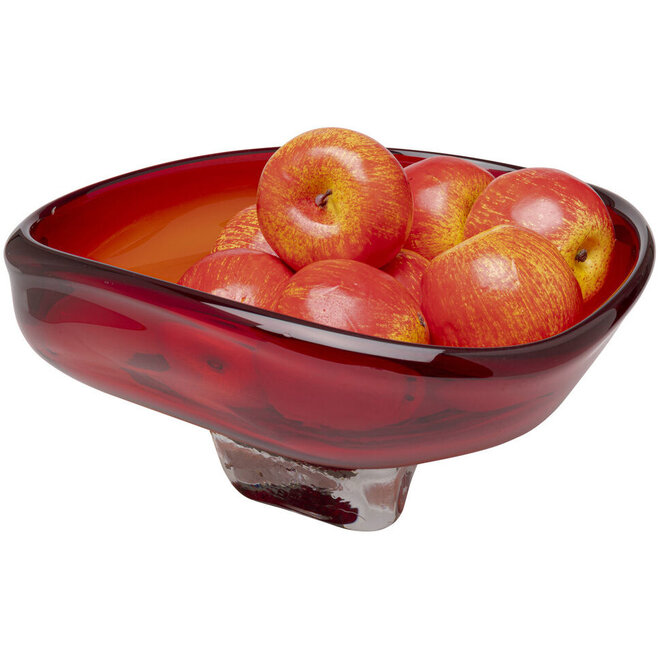Glazen Schaal Salute rood Ø34cm
