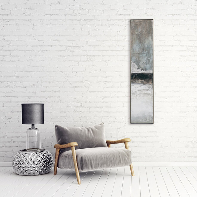 Canvas schilderij Slim Facets of Grey and Silver  29x129