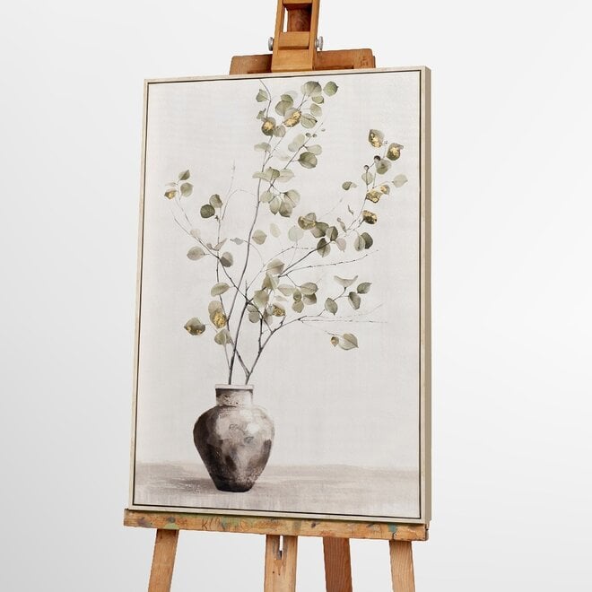 Canvas schilderij Soft Golden Green Left 60x90