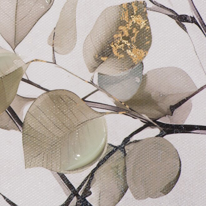 Canvas schilderij Soft Golden Green Left 60x90