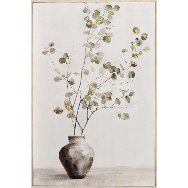 Canvas schilderij Soft Golden Green Left 60x90