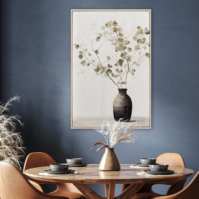 Canvas schilderij Soft Golden Green Right 60x90