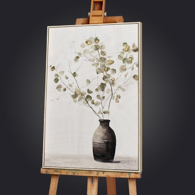 Canvas schilderij Soft Golden Green Right 60x90
