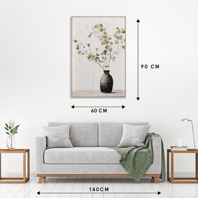 Canvas schilderij Soft Golden Green Right 60x90