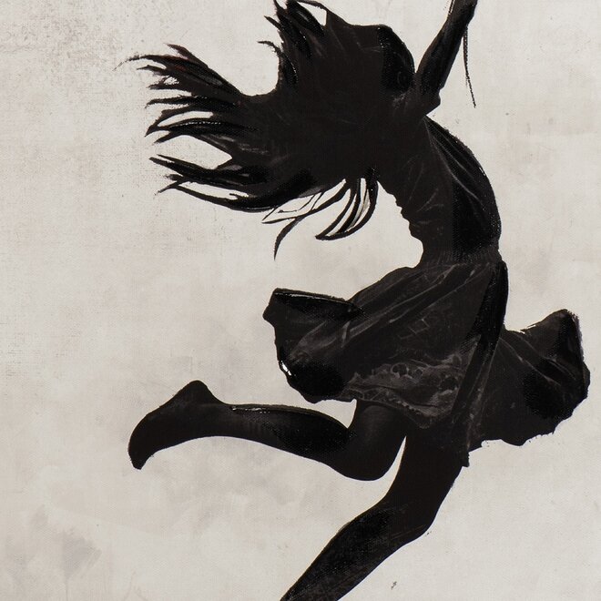 Canvas schilderij Jumping Balloon Girl 60x90
