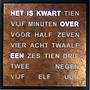 Woordklok Nederlands Epoxy, 40x40cm