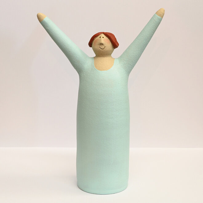 Vrolijke Vrouw, Freudenmädchen, Keramiek arctisch H27cm