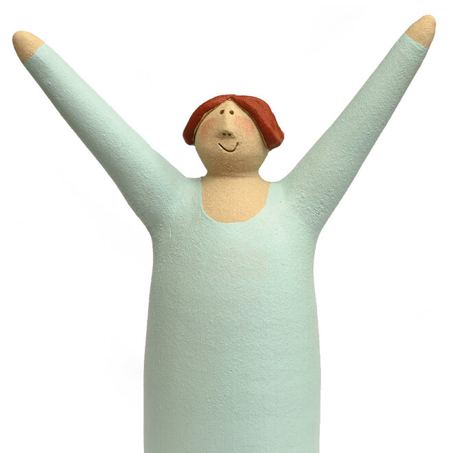 Vrolijke Vrouw, Freudenmädchen, Keramiek arctisch H27cm