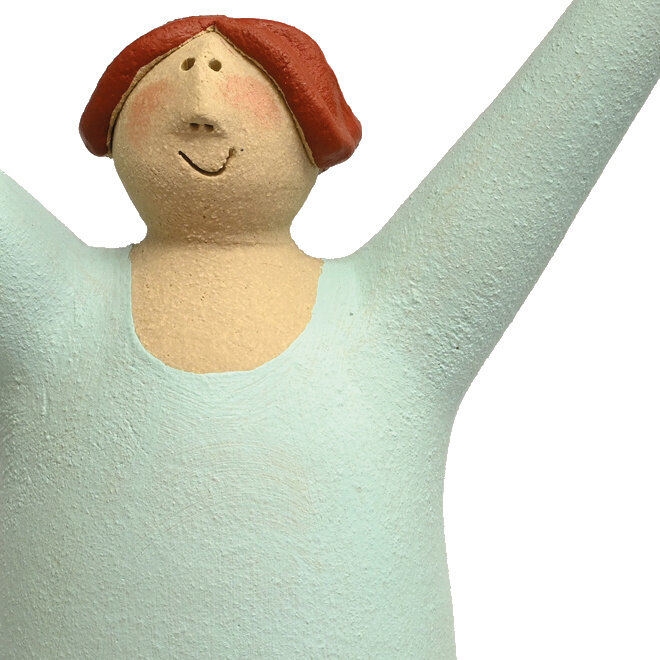 Vrolijke Vrouw, Freudenmädchen, Keramiek arctisch H27cm