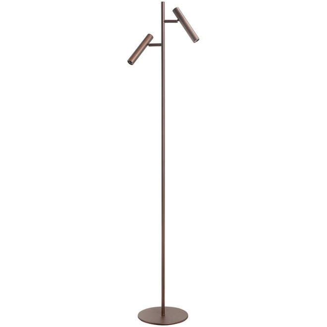 Vloerlamp Piero Choco, dubbel lichts, 141cm
