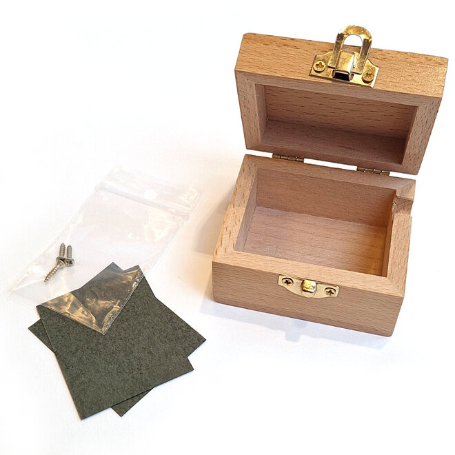 Blanco houten kistje voor Muziekdoosje