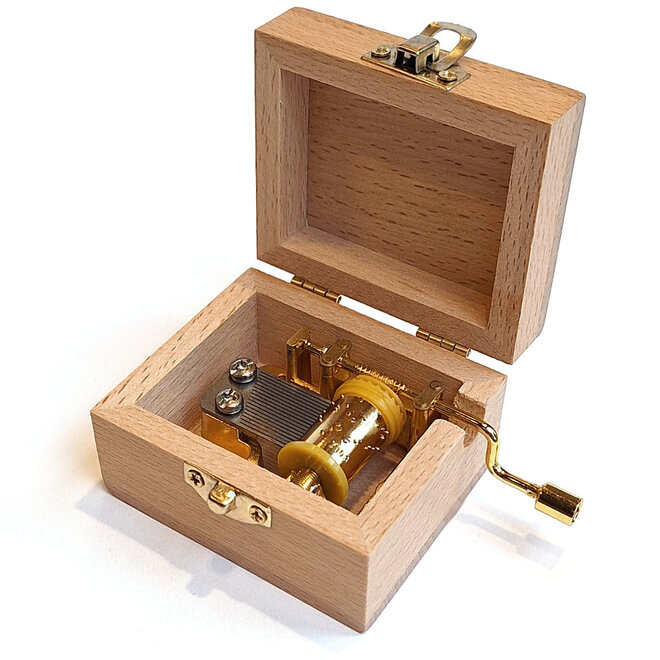 Blanco houten kistje voor Muziekdoosje