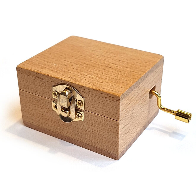 Blanco houten kistje voor Muziekdoosje