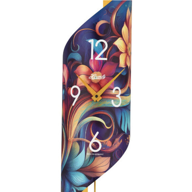 Wandklok Gedraaid Bloemen  67cm
