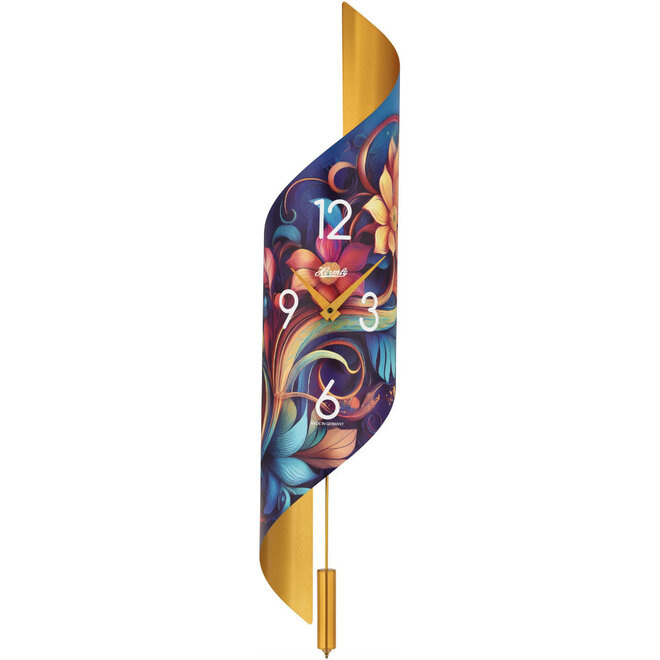 Wandklok Gedraaid Bloemen  67cm