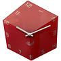 Zeshoekige Wandklok Rood 3D Effect
