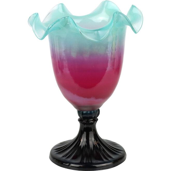 Kelkglas Vaas Bloom Turquise Roze H27cm