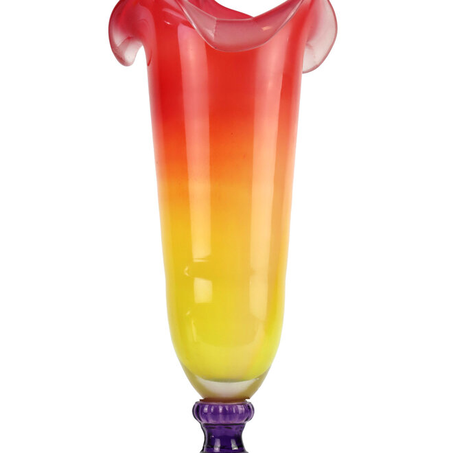 Kelkglas Vaas Bloom Rood Geel Paars H42cm