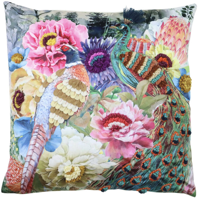 Handgemaakt Sierkussen Pauw 45x45