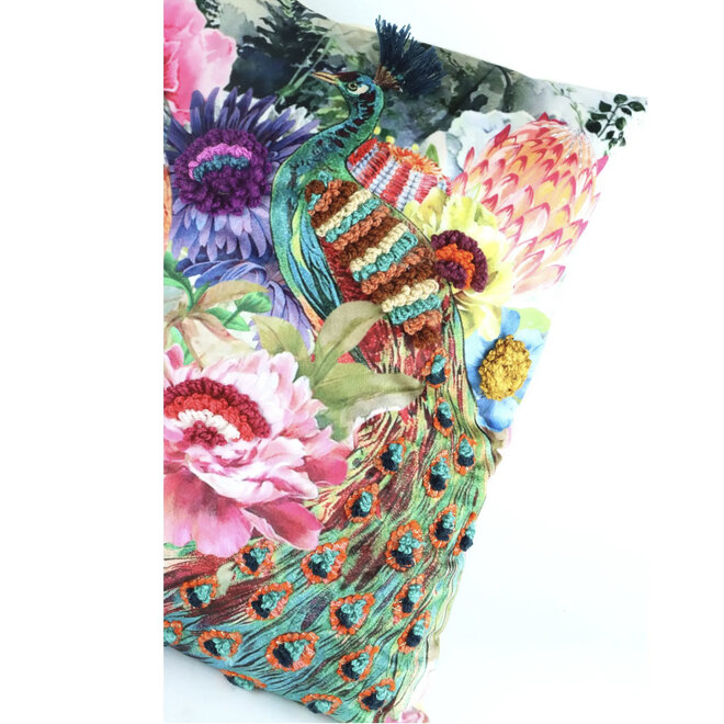 Handgemaakt Sierkussen Pauw 45x45