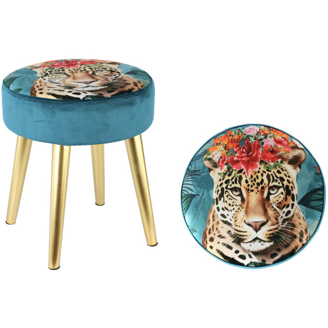 Poef Leopard H40cm