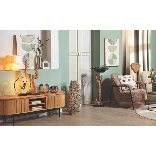 LED Figuur 'Happy Reunion', polyresin, antique bronze finish, H35cm