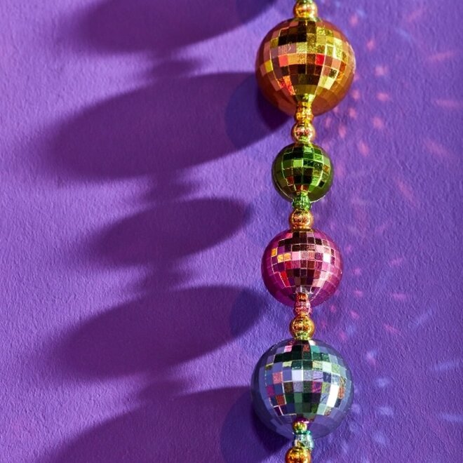 Guirlande Gekleurde Disco Kerstballen 270cm