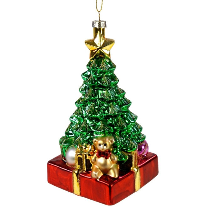 Kersthanger Kerstboom met Cadeaus H18cm