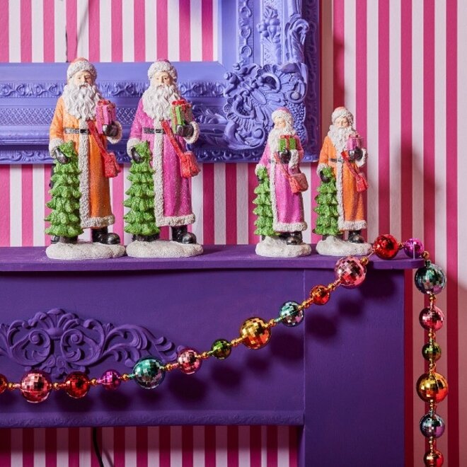 Kerstman Glitter Magenta H30cm