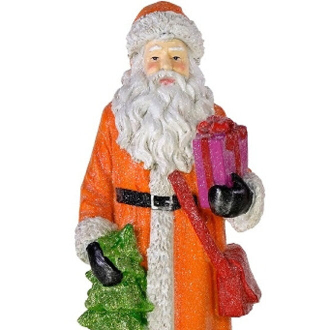 Kerstman Glitter Oranje H30cm