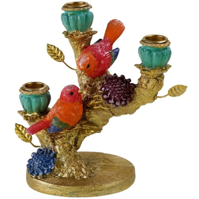 Kandelaar Tropische Vogels H20cm