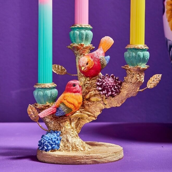 Kandelaar Tropische Vogels H20cm