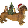 Teckel Met Kerstboom L21cm