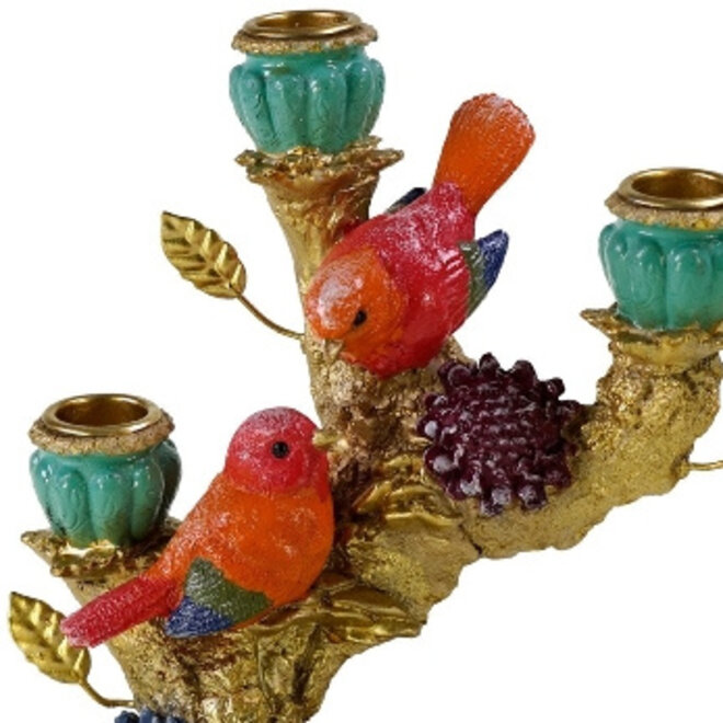 Kandelaar Tropische Vogels H20cm