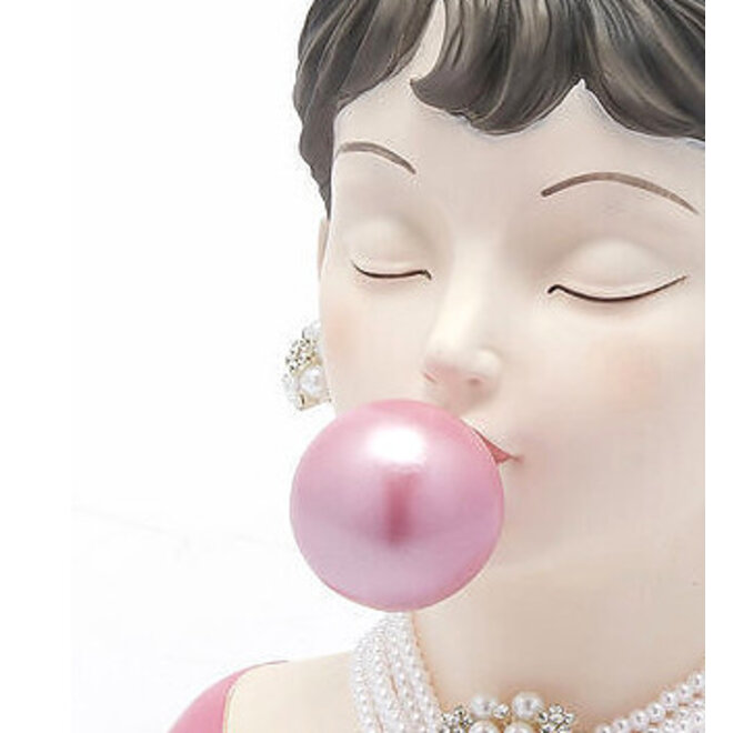 Vaas Elegante Dame met kauwgom 30cm