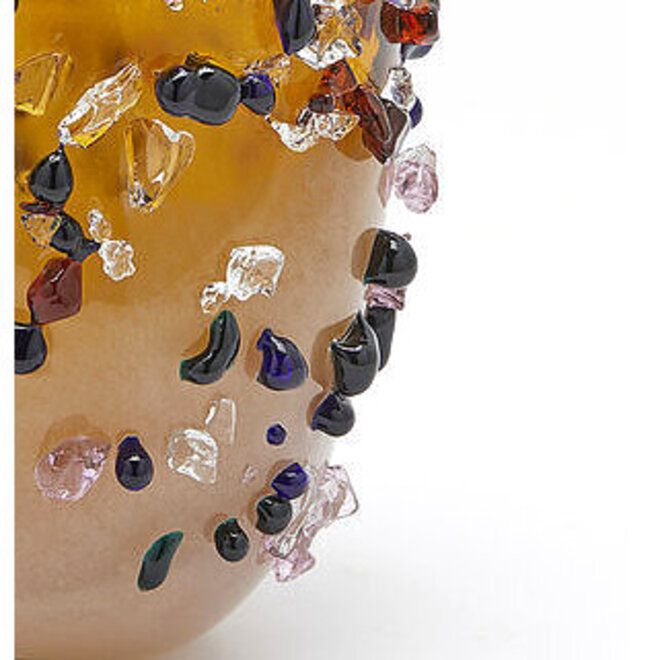 Glazen Vaas 'Ambra', Gekleurd Edelsteen, okergeel H29cm