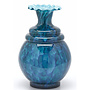 Glas Vaas Bloem, blauw, H37cm