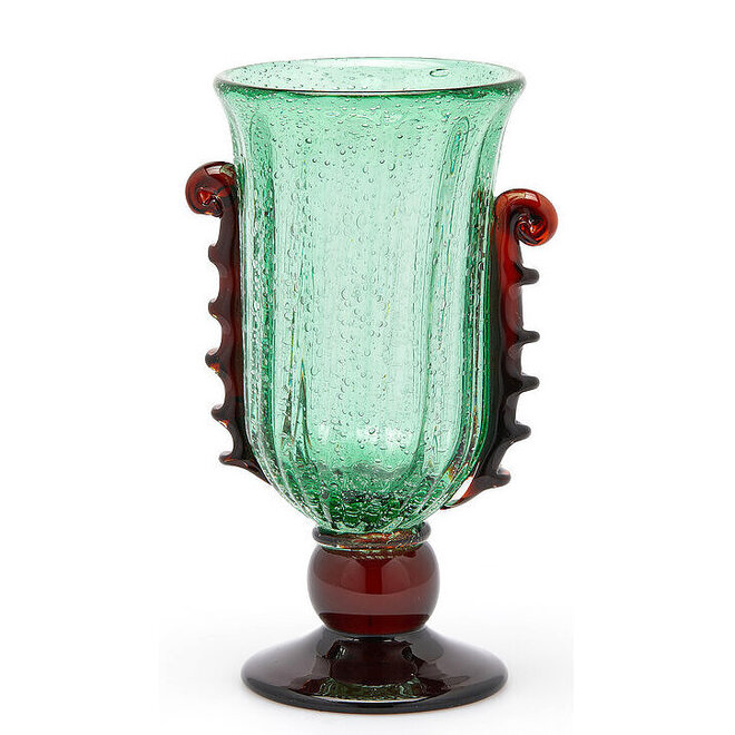 Glas Vaas Groen en Rood H35cm